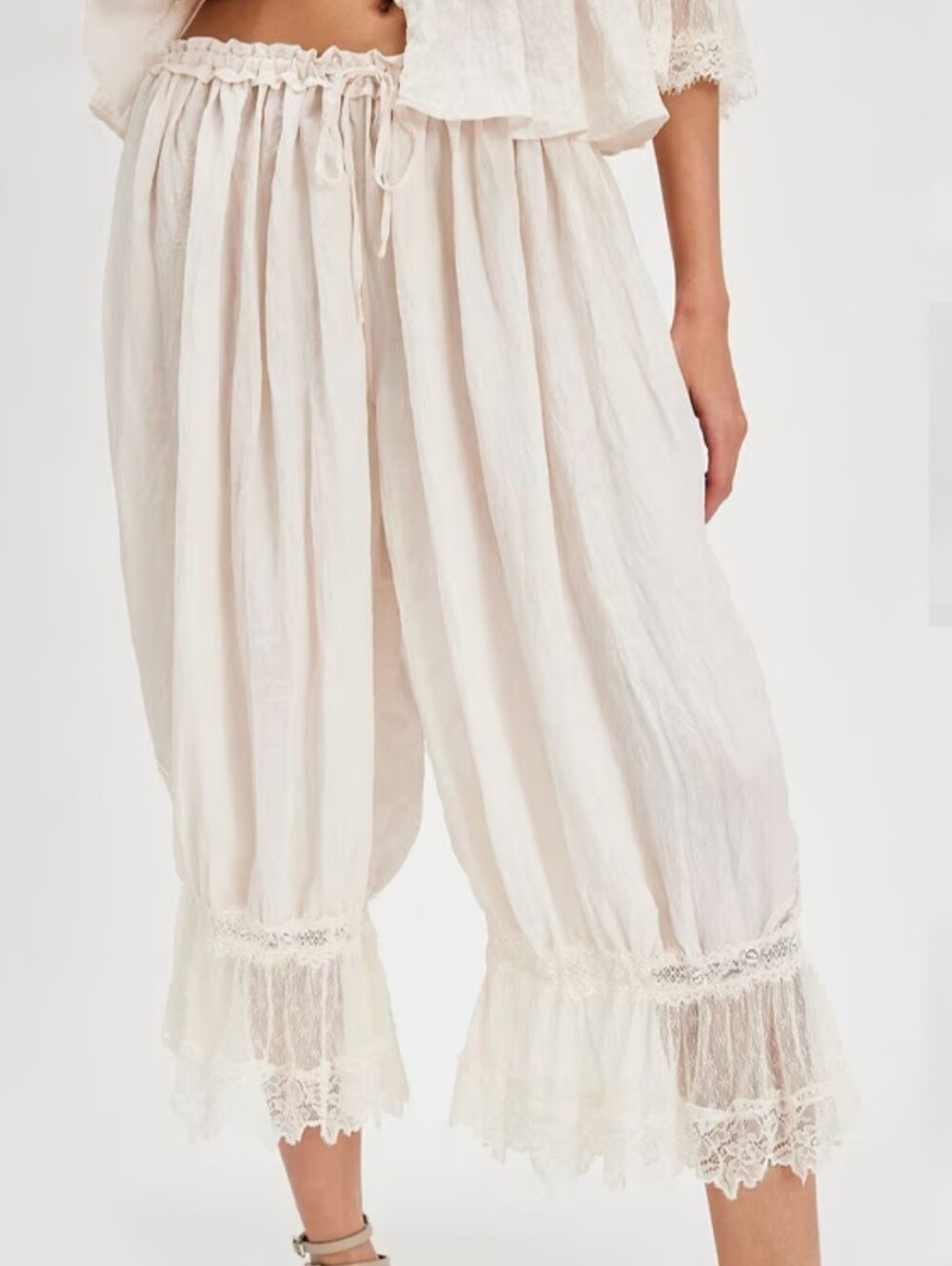 Free People Lace Trim Pants